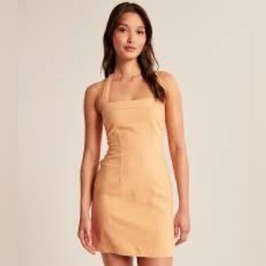 Abercrombie Halter Linen-blend Mini Dress